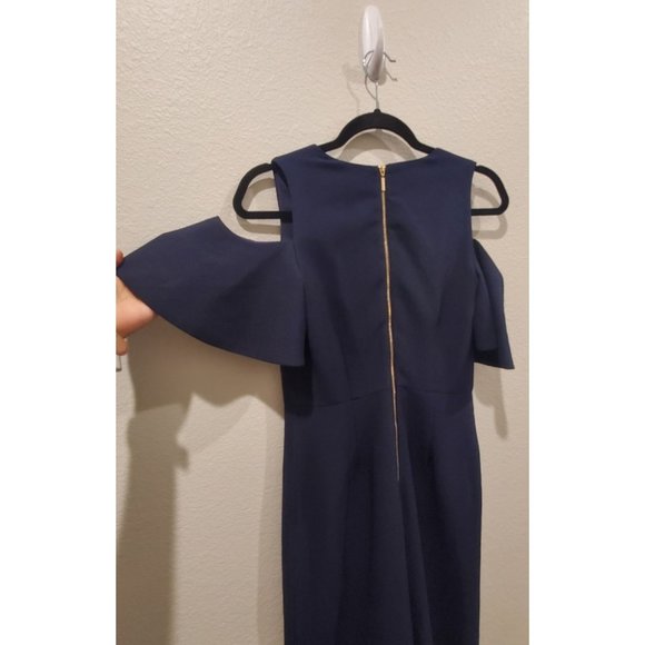 KARL LAGERFELD Cold Shoulder Jumpsuit  Navy Blue - Picture 6 of 6